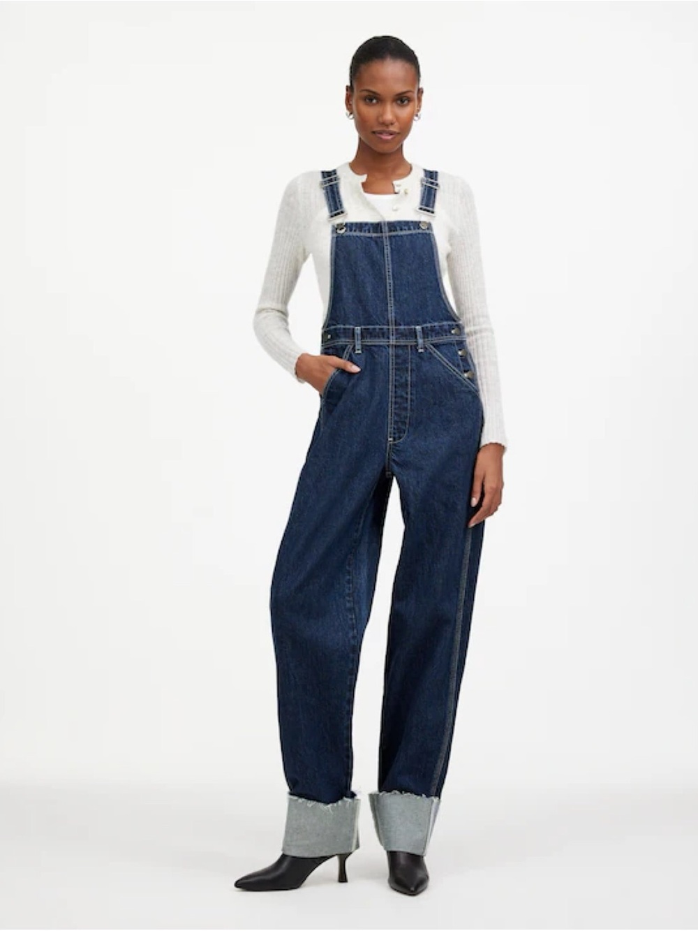 EUC Madewell x Kaihara Denim Cuffed Oversized Carpenter Overalls Lesiege Wash S